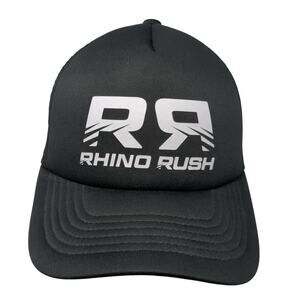 Rhino Rush Snapback Trucker Hat Black OS Adjustable Lightweight Academy Fits